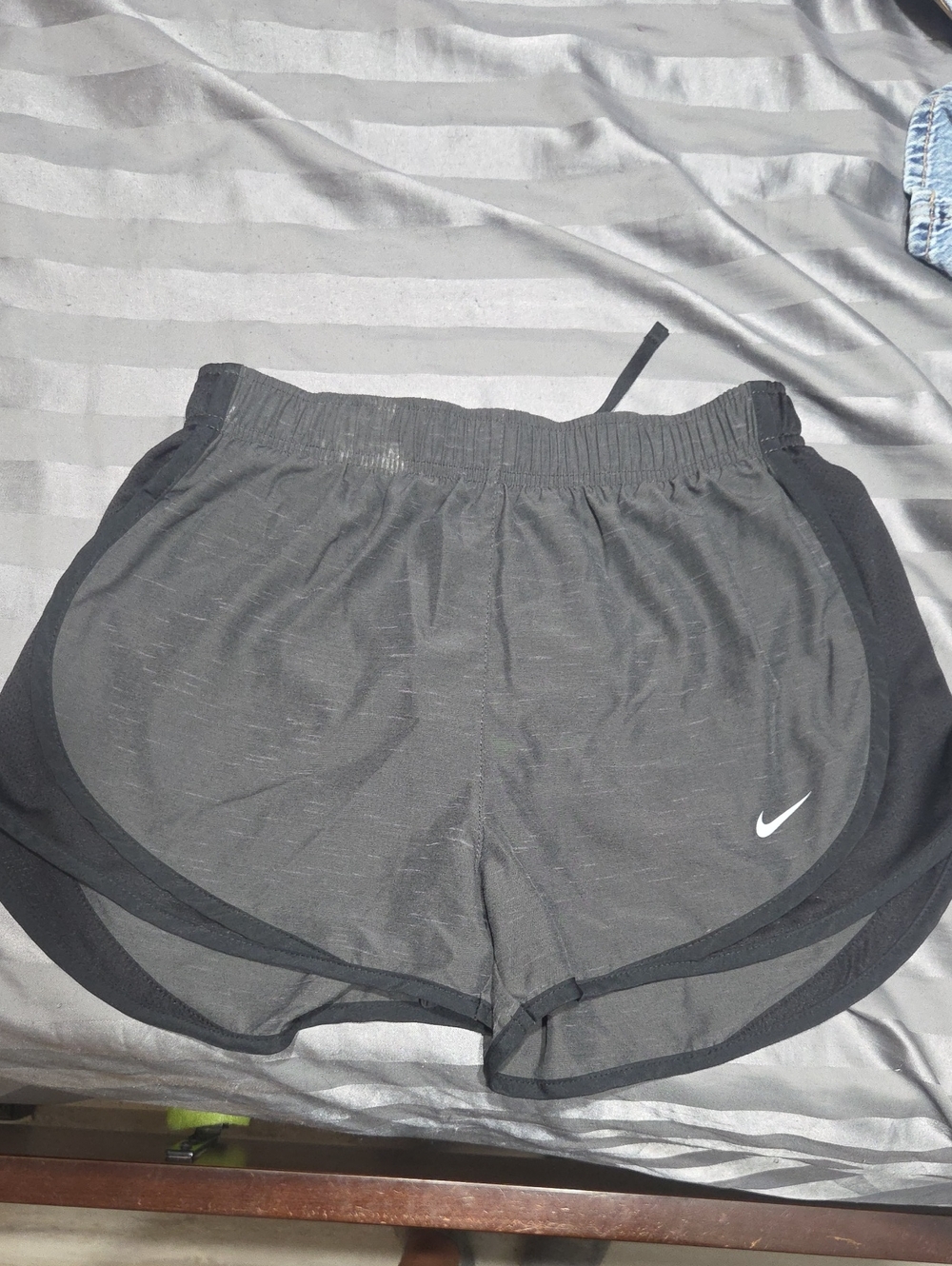 Nike Women's Black Athletic Running Shorts with White Swoosh